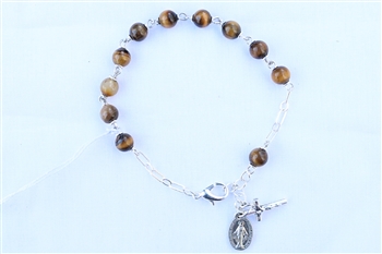 Tiger Eye Yellow Gemstone Silver Toned Bracelet