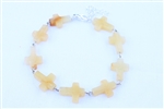 Yellow Jade Cross Bracelet