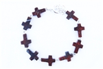 Mahagony Obsidian Cross Bracelet