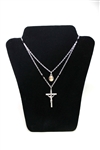 Mother Mary Color Cross-Medal Necklace