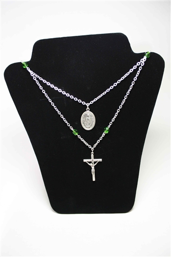 Ouf Lady of Guadalupe Cross-Medal Necklace