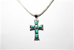 Gemstone Turquoise Jasper Cross with Chain