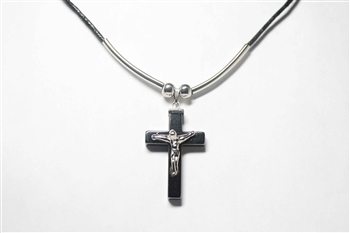 Pendent Hematite Cross With Corps