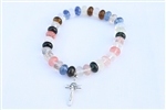 Gemstone Bracelet with St. Benedict Cross