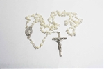 Mother of Pearl 4.mm Gemstone Silver Toned Rosary