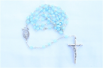 Blue AB Crystal Rosary