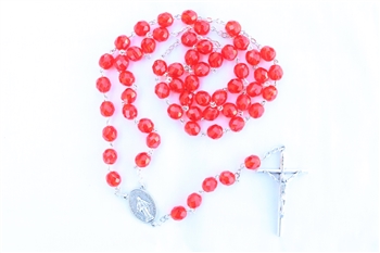 Red Czech Glass Rosary
