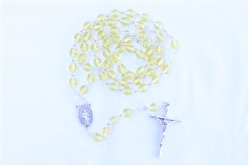 Yellow Czech Glass Rosary