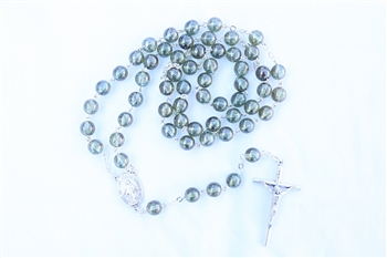 Green Czech Glass Rosary