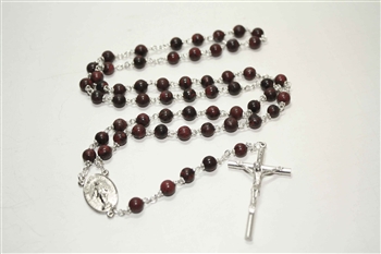 Poppy Jasper Gemstone Silver Toned Rosary