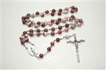 Red Malachite Gemstone Silver Toned Rosary