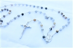 Silver Needle Agate Gemstone Silver Toned Rosary