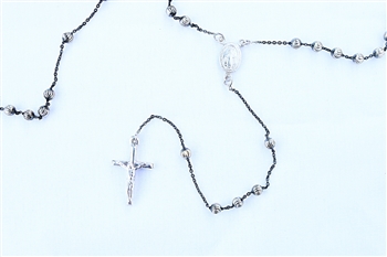 Black Chain Sterling Silver Rosary