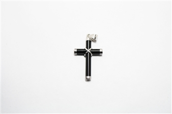 Sterling Silver Cross with Black Onyx