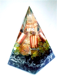 solar plexus Chakra - Orgone pyramid - carnelian & tiger eye (5G)