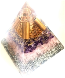 Amethyt, Rose Quartz Orgone Extra  Large Pyramid - highest quality