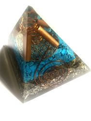 Turquoise & labradorite Orgone Extra  Large Pyramid - (4G/5G) protector