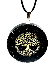 Tree of life tourmaline lazuli pendant