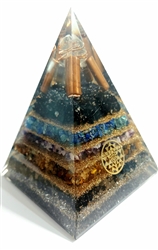 SUPER TRIPPLE 2 Nubian Orgone Nibiru, Lapis, Rose quartz, Amethyst, STERLING SILVER  Pyramid - Calms the home and nervous system