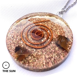 Carnelian Orgone Pendant - For courage, wealth, strength (sun)