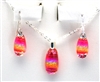 Hawaii fused glass jewelry.  Handmade on Maui. Pendant and Earrings.