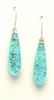 Handmade on Maui. Ocean sparkle oval on opaque turquoise glass.  Oval earrings.