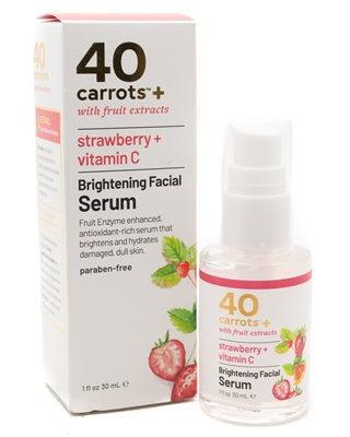 40 Carrots Carrot + strawberry + vitamin C BRIGHTENING FACIAL  SERUM, Brightens and Hydrates Damaged, Dull Skin   1 fl oz