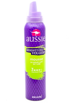 aussie Headstrong Volume Mousse, maximum hold, 24 Hour Lift in 1 Use  6 fl oz