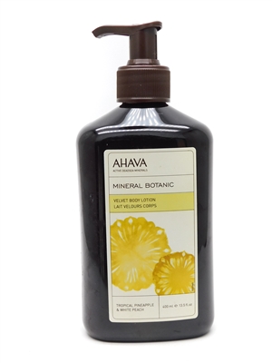 Ahava Mineral Botanic Velvet Body Lotion, Tropical Pineapple and White Peach  13.5 fl oz