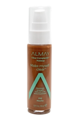 Almay MAKE MYSELF CLEAR Complexion Liquid Makeup, 910 Mocha   1 fl oz