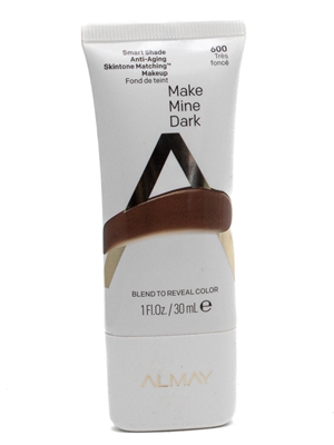 Almay MAKE MINE DARK Smart Shade Anti -Aging  Skintone Matching Makeup, 600   1 fl oz
