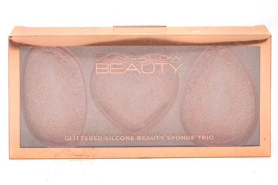 Bungalow Beauty Glittered Silicone BEAUTY SPONGE Trio, Copper