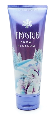 Bath & Body Works Frosted Snow Blossom 24 hour moisture Ultra Shea body Cream 8 Oz.