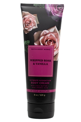 Bath & Body Works WHIPPED ROSE & VANILLA 24 Hour Moisture Shea Body Cream  8oz
