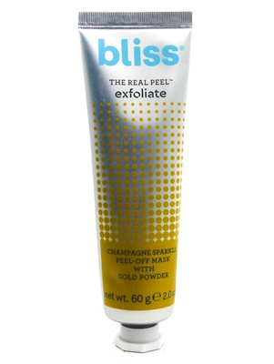 Bliss EXFOLIATE Champgne Sparkle Peel-Off Mask with Gold Powder  2oz