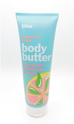 Bliss Grapefruit + Aloe Body Butter Maximum Moisture Cream 6.7 Fl Oz.