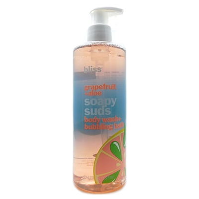bliss Grapefruit + Aloe Soapy Suds Body Wash + Bubbling Bath 16 Fl Oz.