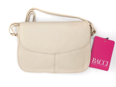 Bacci Genuine Leather Small Cross-Body Bag, Sand