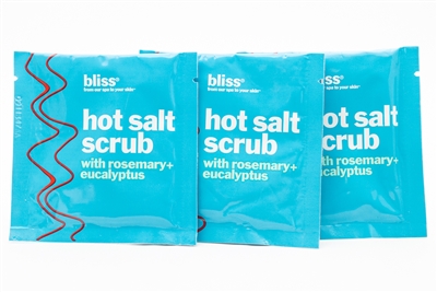 Bliss Hot Salt Scrub With Rosemary + Eucalyptus 3 pack, Travel Size  .5oz each
