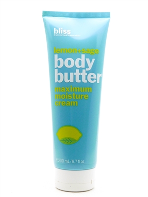 Bliss Lemon+Sage Body Butter Maximum Moisture Cream 6.7 Fl Oz.