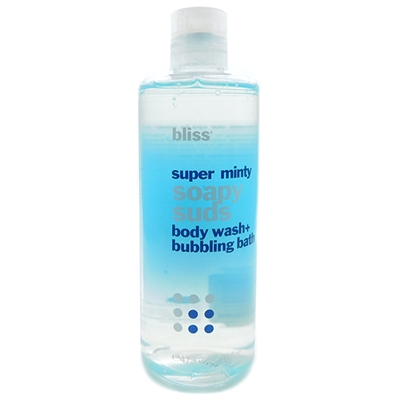 bliss Super Minty Soapy Suds Body Wash + Bubbling Bath 16 Fl Oz.