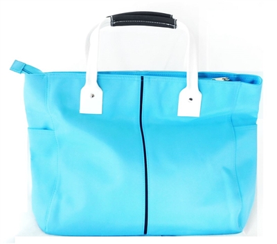 Borghese Teal Tote with Zipper