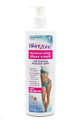 Bikini Zone Moisturizing Shave Cream for Full Body Use  7 fl oz