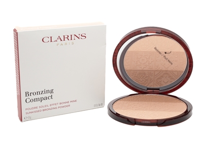 Clarins BRONZING COMPACT Sunkissed Bronzing Powder for Face and Body, 3 Shades  .6oz