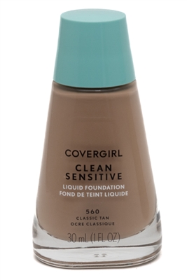 Covergirl CLEAN SENSITVE Liquid Foundation, 560 Classic Tan  1 fl oz