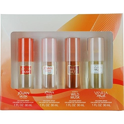 Coty Cologne Spray Set : Jovan Musk, Jovan White Musk, Wild Musk & Vanilla Musk 1 Oz Each