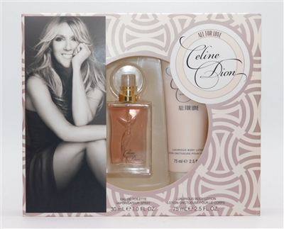 Celine Dion All for Love 2 Pc Set: Eau de Toilette 1 Oz & Luxurious Body Lotion 2.5 Oz