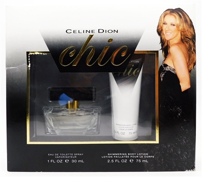 Celine Dion chic Set: Eau De Toilette Spray 1 Fl Oz., Shimmering Body Lotion 2.5 Fl Oz.