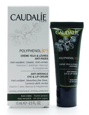 Caudalie Polyphenol C15 Anti-Wrinkle Eye & Lip Cream .5 Fl Oz.