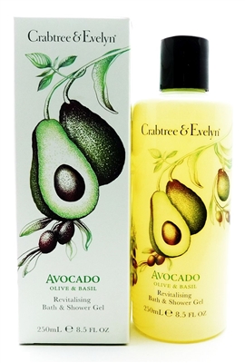 Crabtree & Evelyn Avocado Olive & Basil Revitalising Bath and Shower Gel 8.5 Fl Oz.